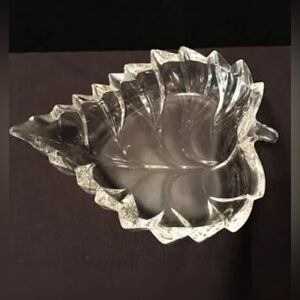 Marquis By Waterford Aspen Leaf Shaped Lead Crystal Dish New Dead Stock